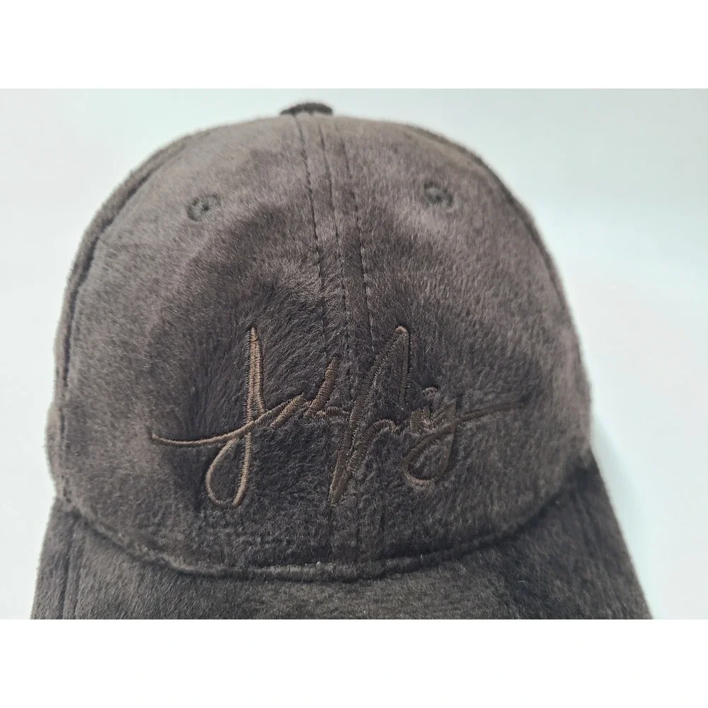 Jordan Craig Fuzzy Adjustable Hat Cap Baseball Casual Script Dad Men Women Brown